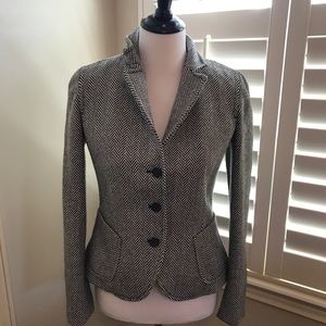 J. Crew Black and White Herringbone Jacket